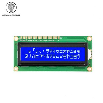 DC5V 1602 16x2 Character LCD Display Module HD44780 Controller Blue Blacklight