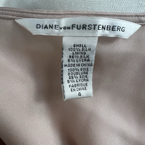 Diane Von Furstenburg Women's Silk Blue Pink Peelo Blouse Size 4 Sheer Chiffon - Picture 15 of 16