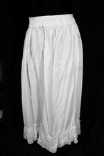 Antique Edwardian French White Cotton Petticoat Size Small 26" Waist