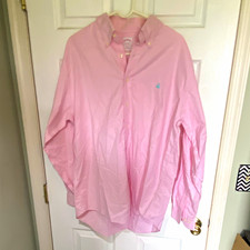 Brooks Brothers Men's Golden Fleece L Pink Solid Cotton Woven Button-Down Shirt