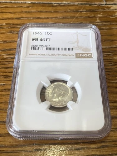 1946 10C NGC MS 66 FT Full Torch Roosevelt Dime