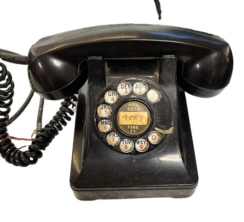 Vintage Stromberg Carlson Black Rotary Dial Desk Telephone Phone Mid Century