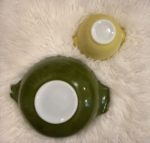 Vintage Pyrex Verde Green Cinderella Mixing (2) Bowl (s) 444 442