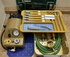 MEDTRONIC MIDAS REX LEGEND V03 DRILL SET w/9 ATTACHMENTS & FOOTPEDAL (COMPLETE)