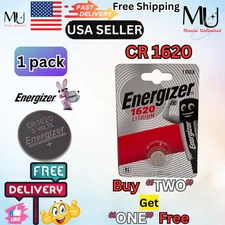 1 PACK ENERGIZER CR1620 Fresh Stock Lithium Battery Exp 2034+ Free Shipping