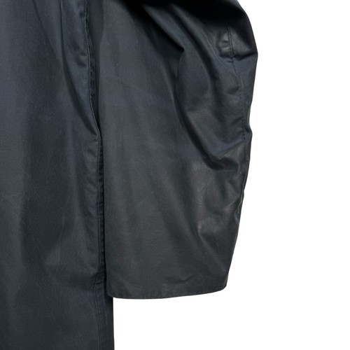 Barbour A170 Burghley Wax Coat Jacket Vintage 1989 Navy Long Size C38/97CM Small - Picture 12 of 24