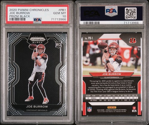 2022 Panini Chronicles Joe Burrow Prizm Black Rookie PSA 10 #PB-1 - Picture 5 of 5