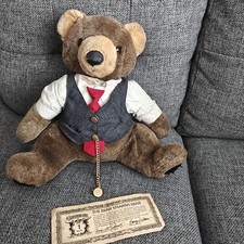 Russ Berrie Stock Broker Bear Stearns Chase Teddy Bear Stuffed Vintage RARE 