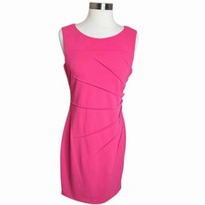 Calvin Klein Starburst Dress Womens 8 Pink Sheath Sleeveless Cocktail Career