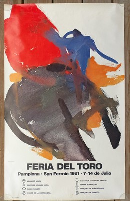 1981 GROSSES ORIGINAL PLAKAT FERIA PAMPLONA SAN FERMIN PAMPLONA STIERKAMPF