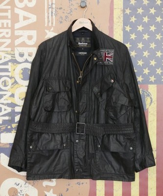 £379 Barbour Steve McQueen Joshua schwarze Herrenwachsjacke Large Medium
