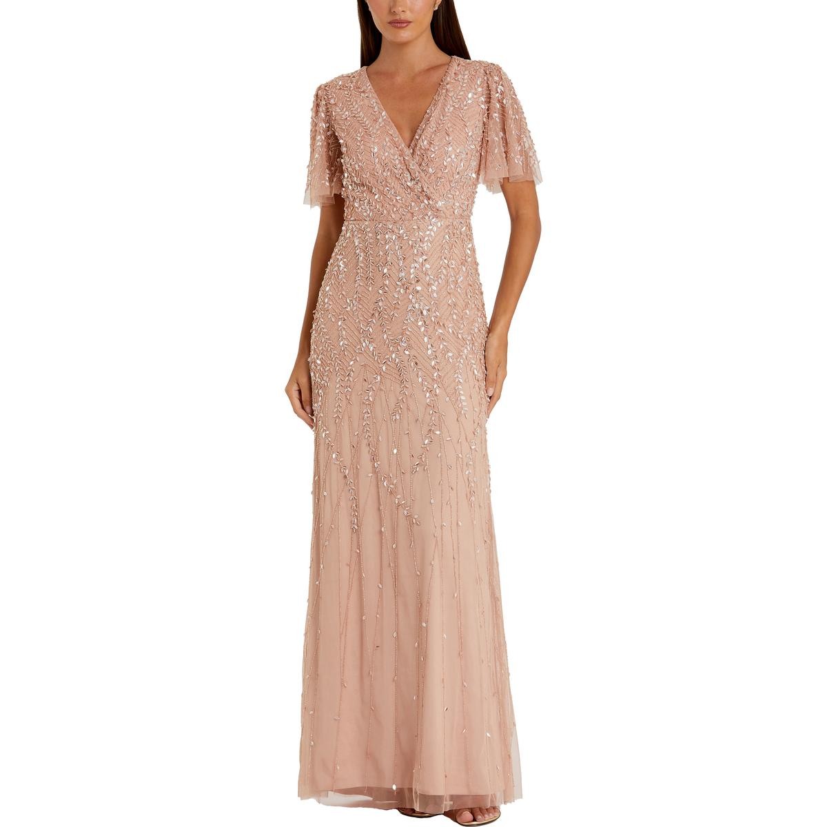 Женское вечернее платье Mac Duggal с розовыми украшениями, 12 BHFO 5875