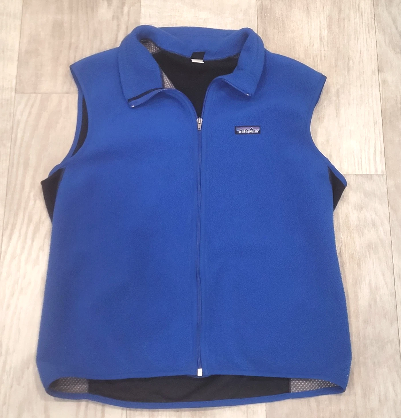 Vintage Patagonia Men's L Blue Full Zip Synchilla Fleece Vest Pocket Made in USA