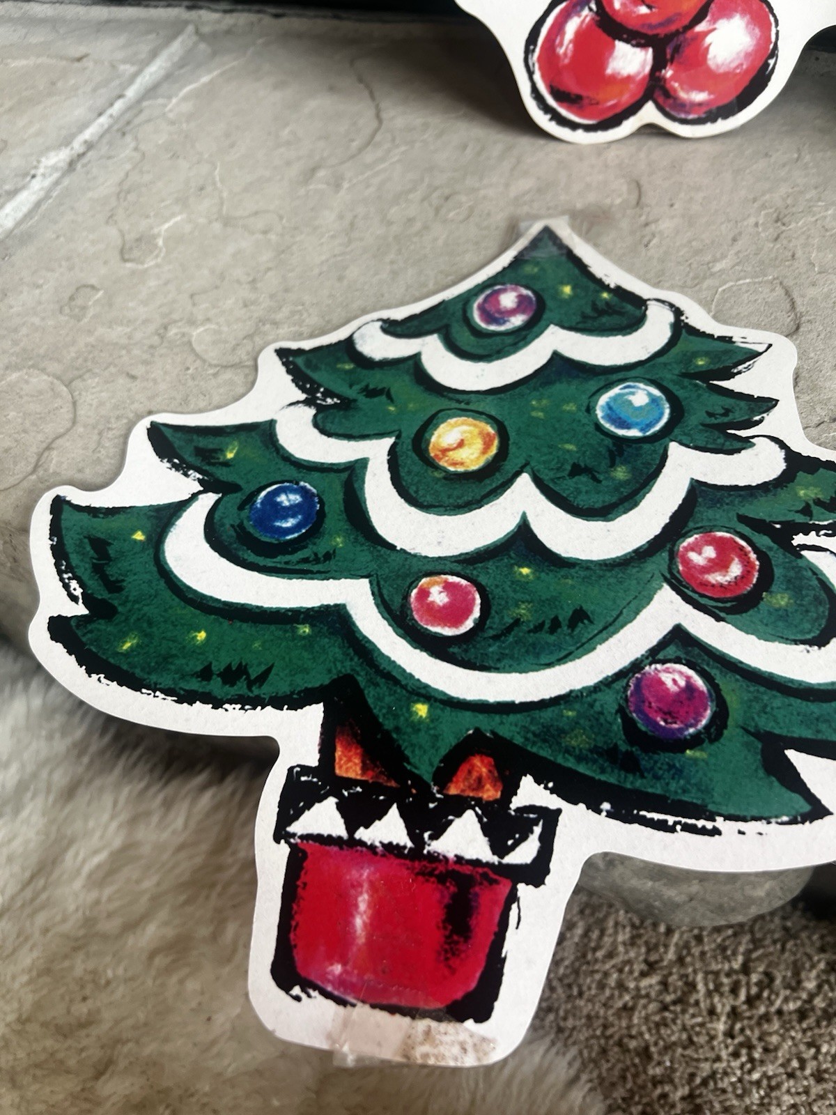 90s Vintage Christmas Wall Paper decoration Die Cuts Lot Of 6