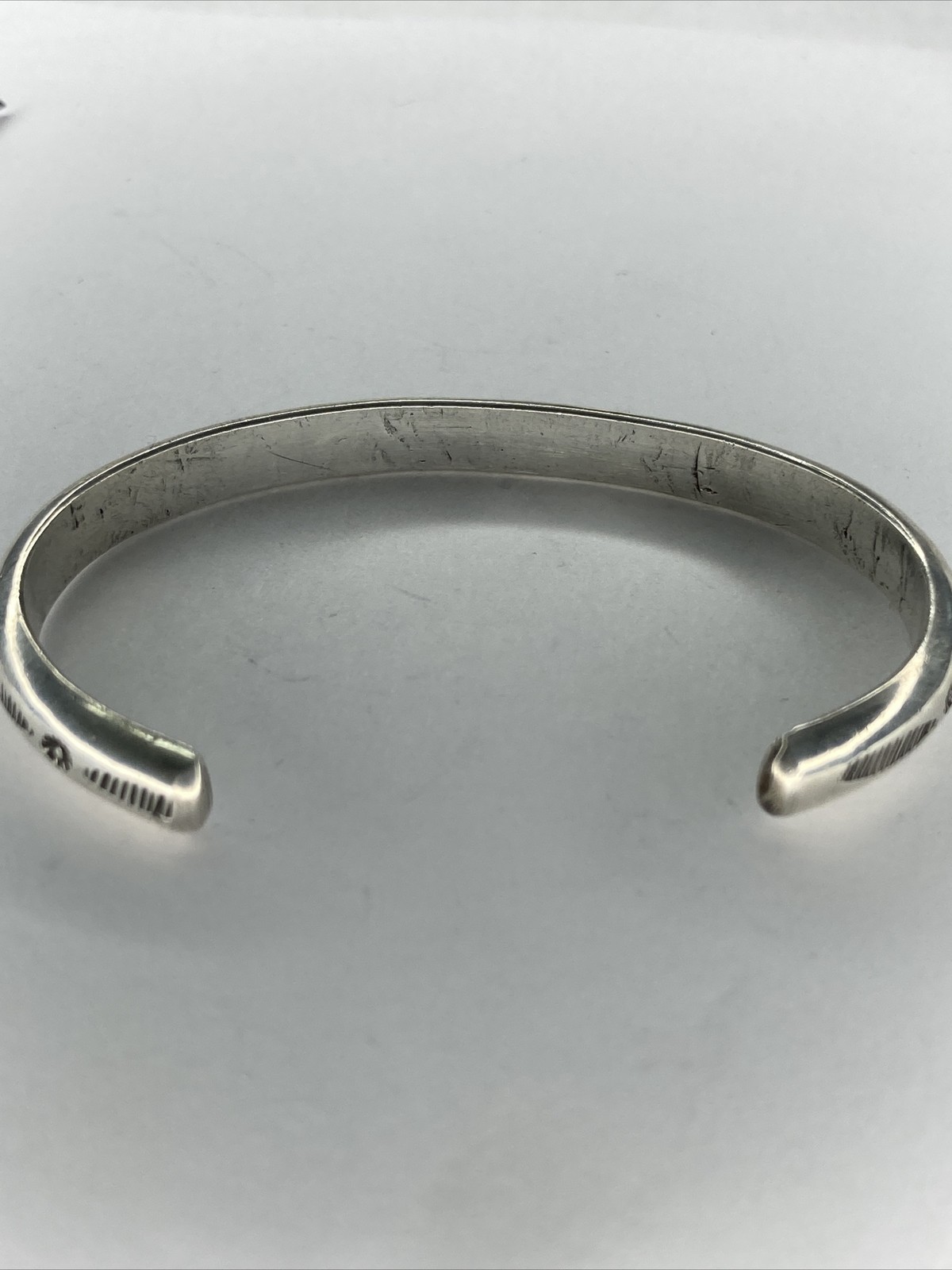 Solid sterling Native American cuff 6.25 Hand Sta… - image 2