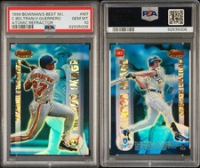 1999 Bowmans Best M7 V. Guerrero/C. Beltran Mirror Image Atomic Refractor PSA 10