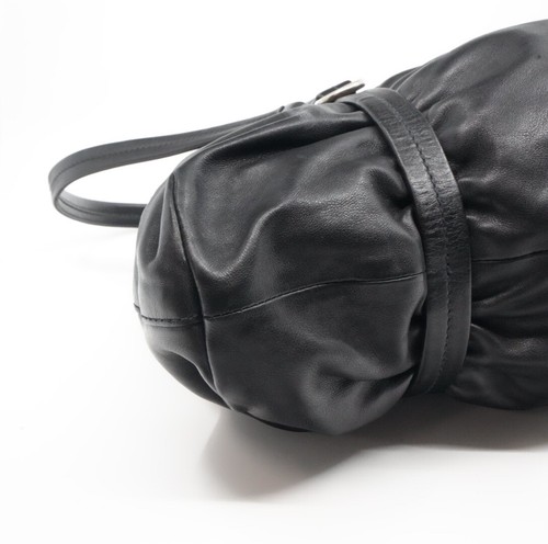 SUPER RARE!!!! VINTAGE Prada Shoulder Bag VITELLO BELT Leather Black - Picture 8 of 12