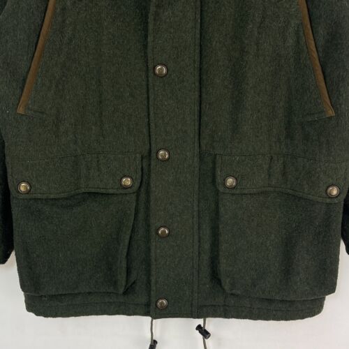 Laksen Wool Coat Mens Medium Green Felt Loden Tweed Shooting Field Jacket - Picture 6 of 17
