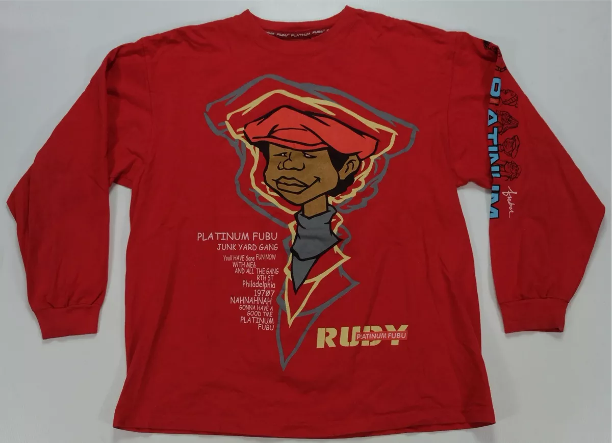 Rare VTG PLATINUM FUBU Fat Albert Rudy Junk Yard Gang Long SleeveT Shirt  90s 3XL