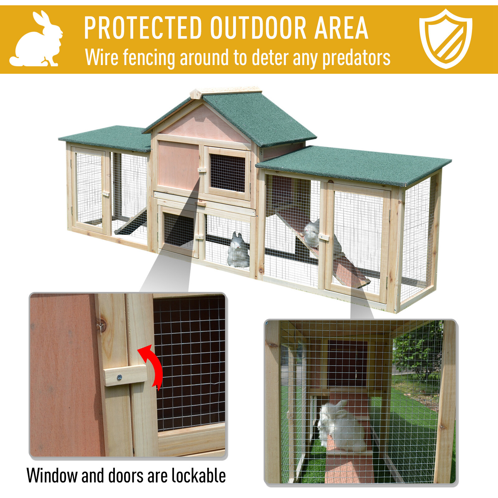 pawhut 2 story rabbit hutch