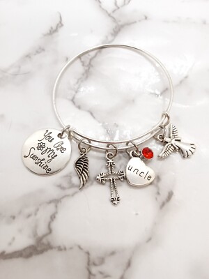 ''You are my sunshine'' Memorial Bracelet for loss of uncle Grief Sympathy