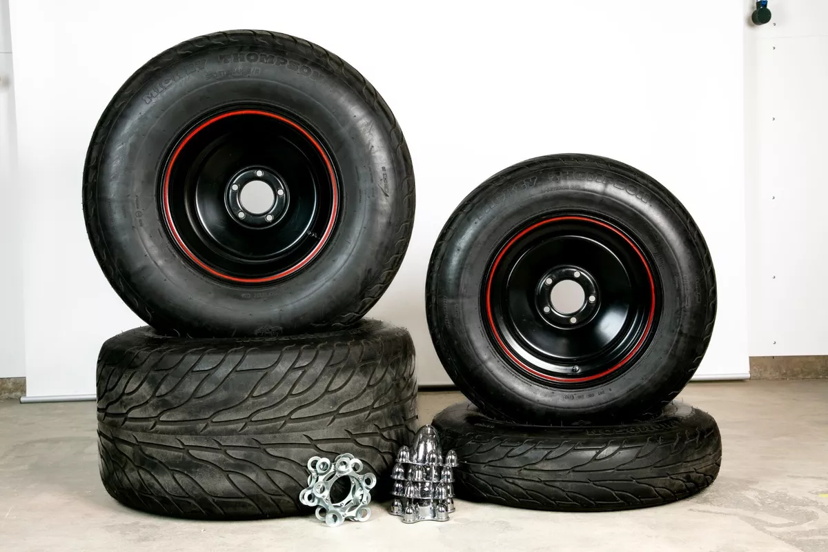 Micky Thompson Sportsman S R Tires with steel hot rod Wheels