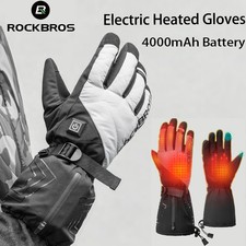 ROCKBROS Heated Gloves Ski Touchscreen Gloves Rechargeable Heated with Battery