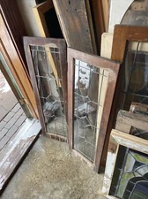 SG 4010–2 AV price each antique lead glass bookcase door 13 7/8 X 42
