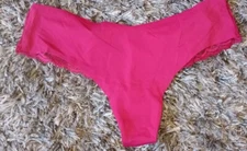 Vs no show mesh plaid bk thong panty NEW SIZE medium ruby red