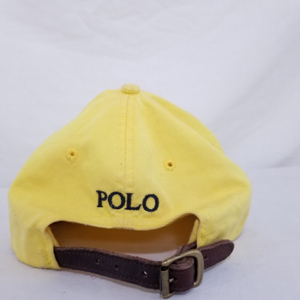 Vintage Polo Ralph Lauren Leather Strapback Hat Cap Spell Out Dad