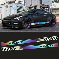 2pcs 60'' JDM NEO Sport Racing Stripe Car Body Side Skirt Vinyl Decal Sticker