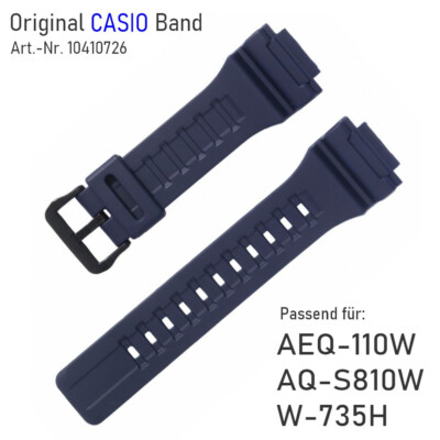 CASIO Armband für AEQ-110, AQ-S810, W-735H, Uhrenarmband, dunkelblau (10410726)