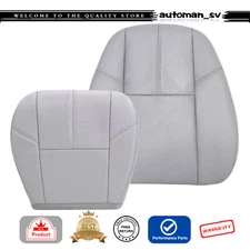 For 2007-14 Silverado Suburban Driver Bottom & Lean Back Leather Seat Cover Gray