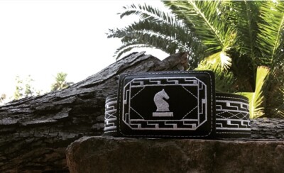 WESTERN BELT CHARRO CINTO BORDADO CABALLO DE ALJEDREZ KNIGHT AK47 ESTILO PITEADO