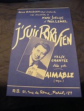 "Partition J'suis parisien Aimable 1955"