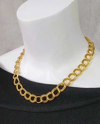 Classic Thick Double Curb Link Chain Necklace Women Jewelry 18