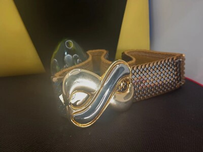 Designer one of kind unique silver elastic belt Metal Bow Belt, Silver Elastic Skinny Waist Belt Stretchy  main image 2