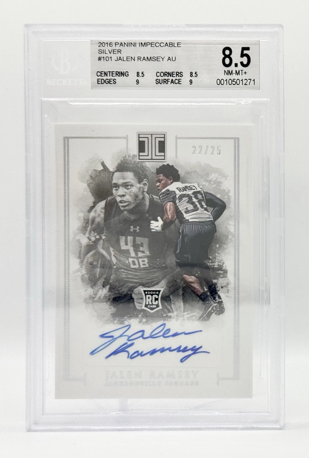 Jalen Ramsey Panini Impeccable #101 Autograph-Silver