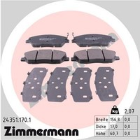 Bremsbelagsatz Scheibenbremse Zimmermann 24351.170.1 FüR Hyundai Korando Kia FÉ