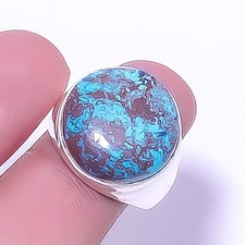 Azurite - Utah 925 Sterling Silver Handmade Solitaire Ring s.9 R7711-29 A359