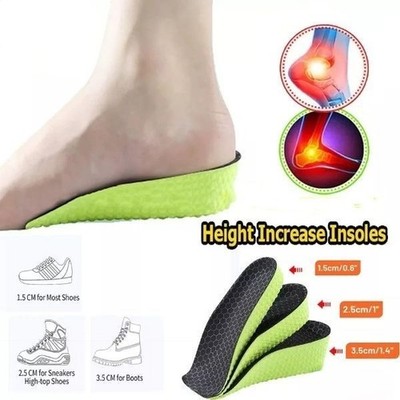 Arch Support Height Increase Insoles Invisible Heel Lift Inserts for Men & Women