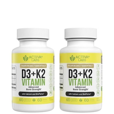 Activa Labs Vitamin D3  K2   Vegan, Non-GMO Bone  Teeth Support Supplement   ...