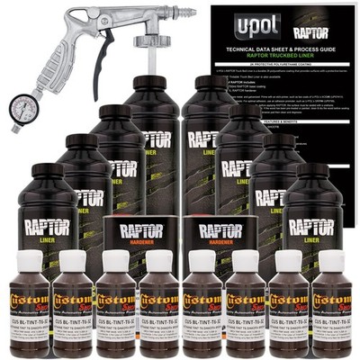 U-POL Raptor Tintable Dakota Brown Spray-On Truck Bed Liner Spray Gun, 8 Quarts