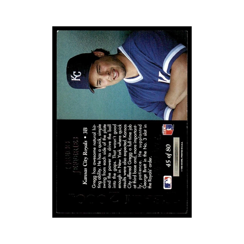 Gregg Jefferies 1992 Pinnacle Team 2000 #45 Kansas City Royals Baseball Card NM - Image 2 of 3