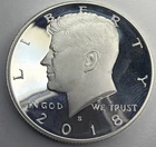 2018 S PROOF SILVER KENNEDY HALF DOLLAR M35