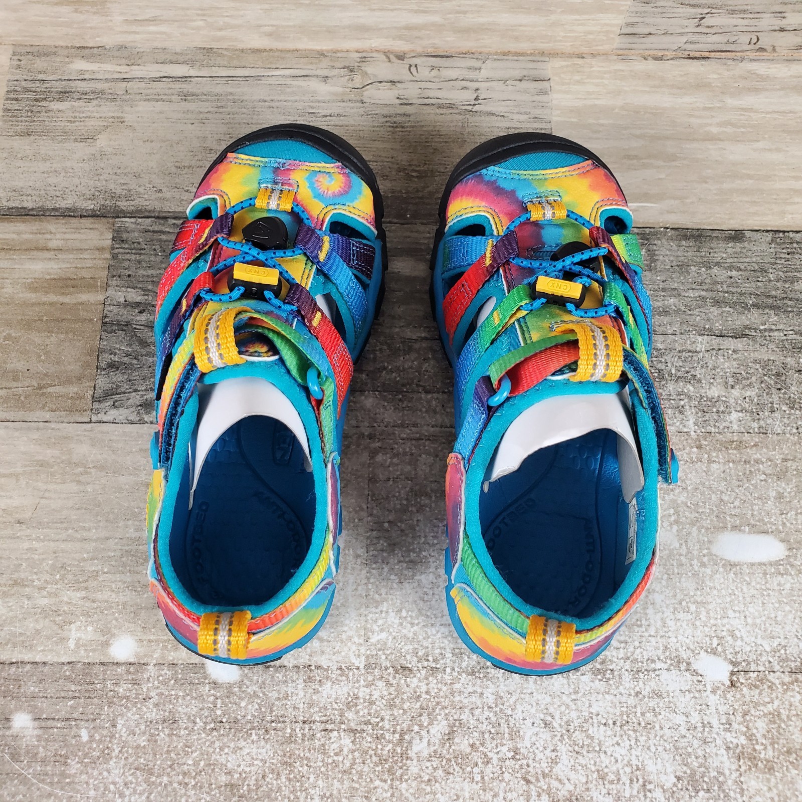 Sandali Keen Seacamp II CNX giovani taglia 12 blu vivo originali tie dye toggle scarpe