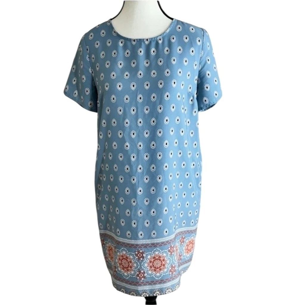 UNDERCOVER Abito a tubino Lulus Secret Paradise blu stampa S boho viaggio vacanze resort