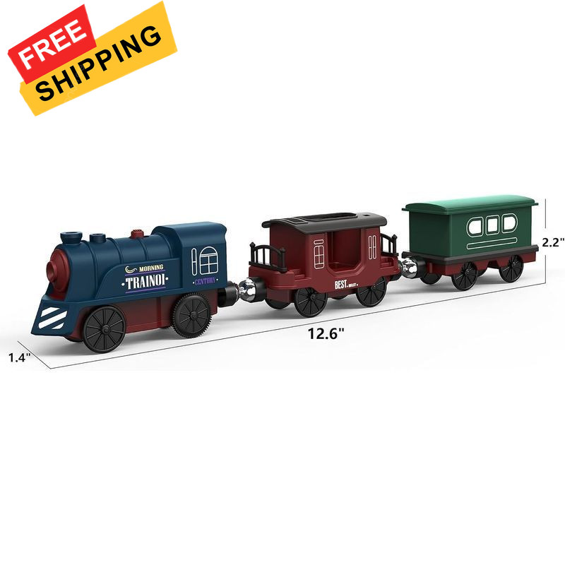 Battery Operated Train for Wooden Track, 3Pcs Motorized Toy 3 4... 