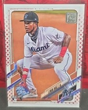 2021 Topps Lewin Diaz RC Series 2 #417 INDEPENDENCE DAY Parallel #24/76 Marlins