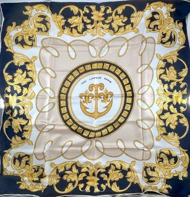 New Vintage TED LAPIDUS Square Silk Scarf Authentic Never Used Made in France